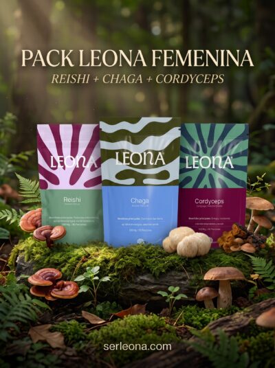 Pack Leona FEMENINA<br> Reishi + Chaga + Cordyceps
