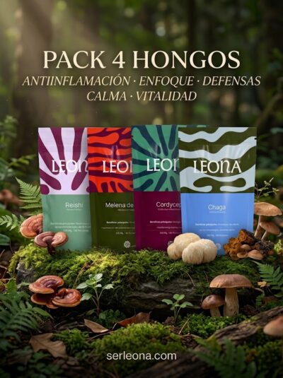 Pack 4HONGOS Antiinflamación, enfoque, defensas, calma,vitalidad