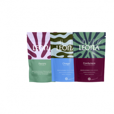 Pack Leona FEMENINA Reishi + Chaga + Cordyceps